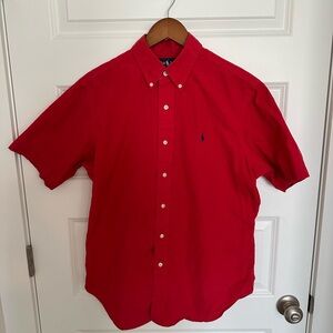 Ralph Lauren red button down short sleeve shirt